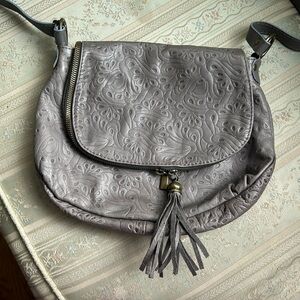 NWOT Gray Leather Pocketbook.